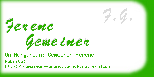 ferenc gemeiner business card